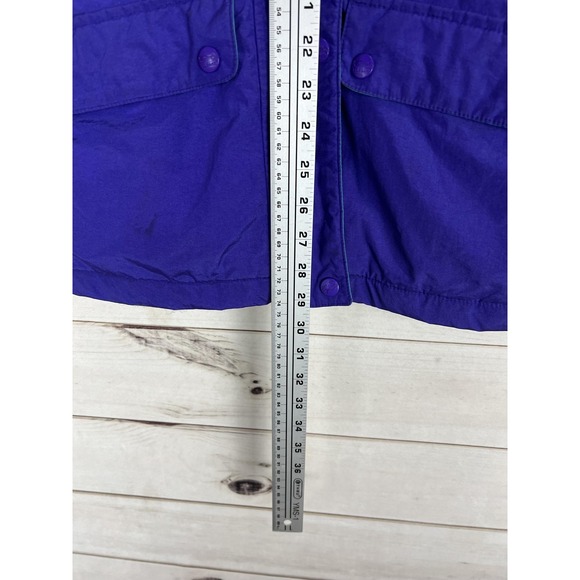 Vintage L.L.Bean Jacket Womens S Purple Hooded Mountain Parka Plaid Lined 90s - Picture 11 of 12